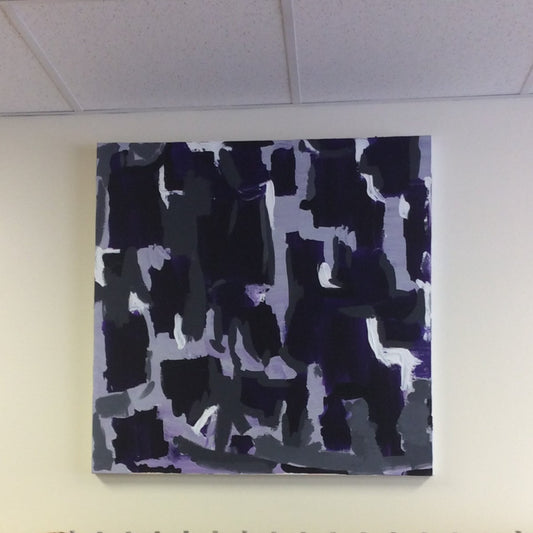 Purple Contemporary Oil Painting by Jai - Abstract artwork featuring vibrant shades of purple, created by artist Jai