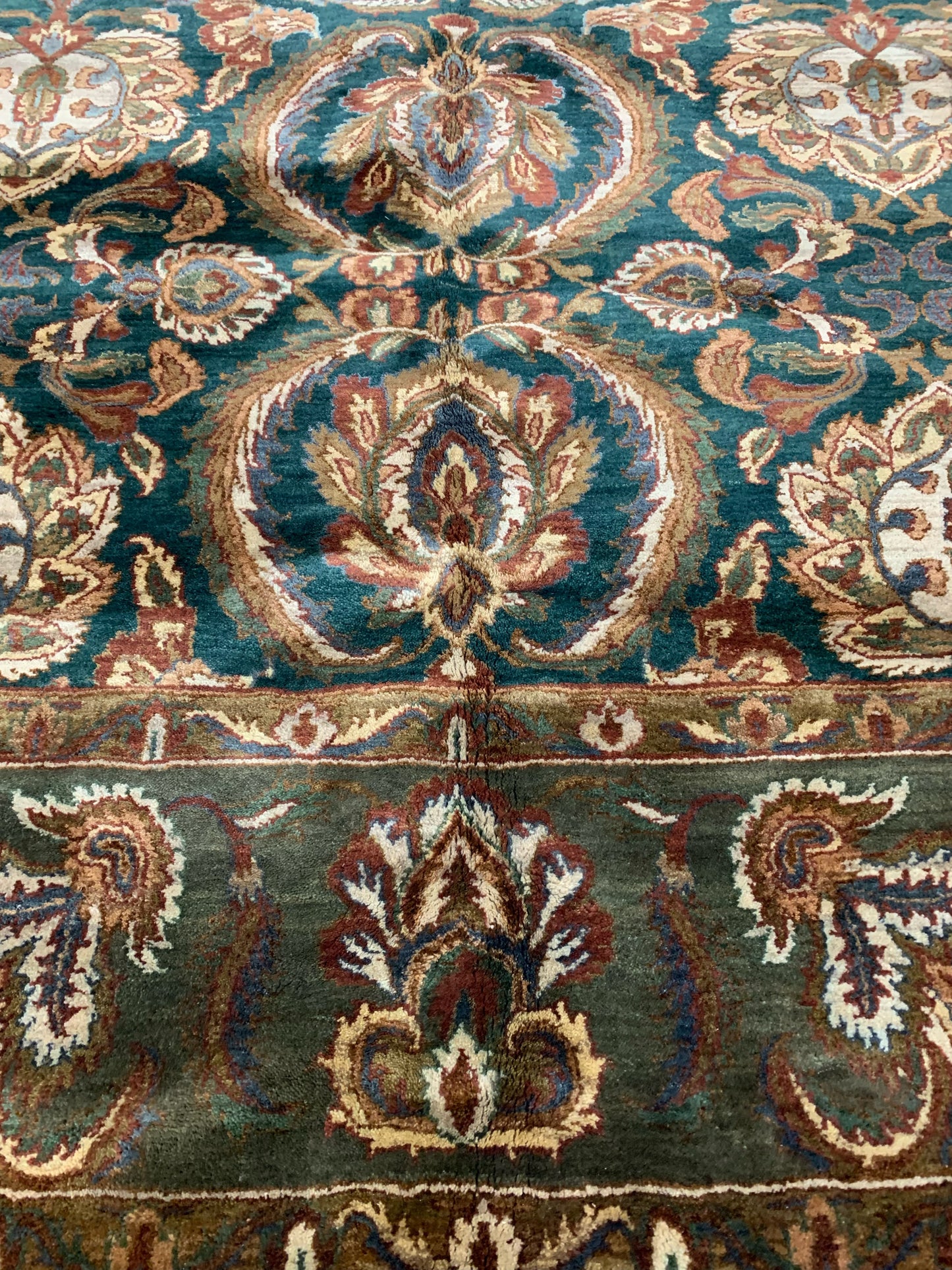 Hand-Knotted Vintage Emerald Green Heritage Rug (10'x14')