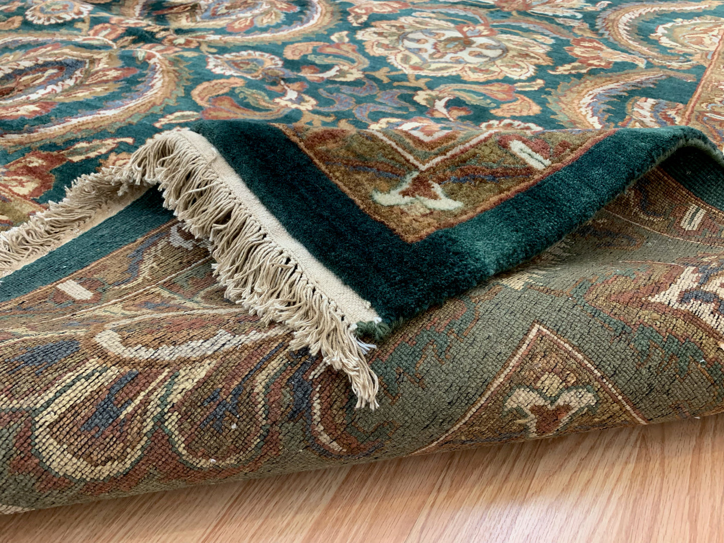 Hand-Knotted Vintage Emerald Green Heritage Rug (10'x14')