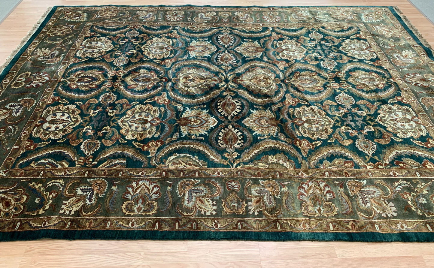 Hand-Knotted Vintage Emerald Green Heritage Rug (10'x14')