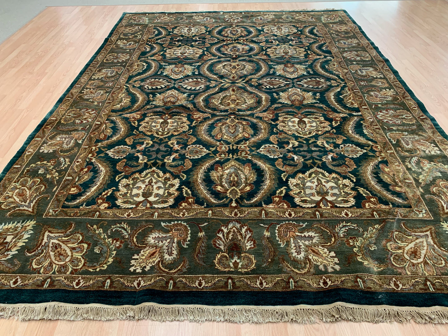 Hand-Knotted Vintage Emerald Green Heritage Rug (10'x14')