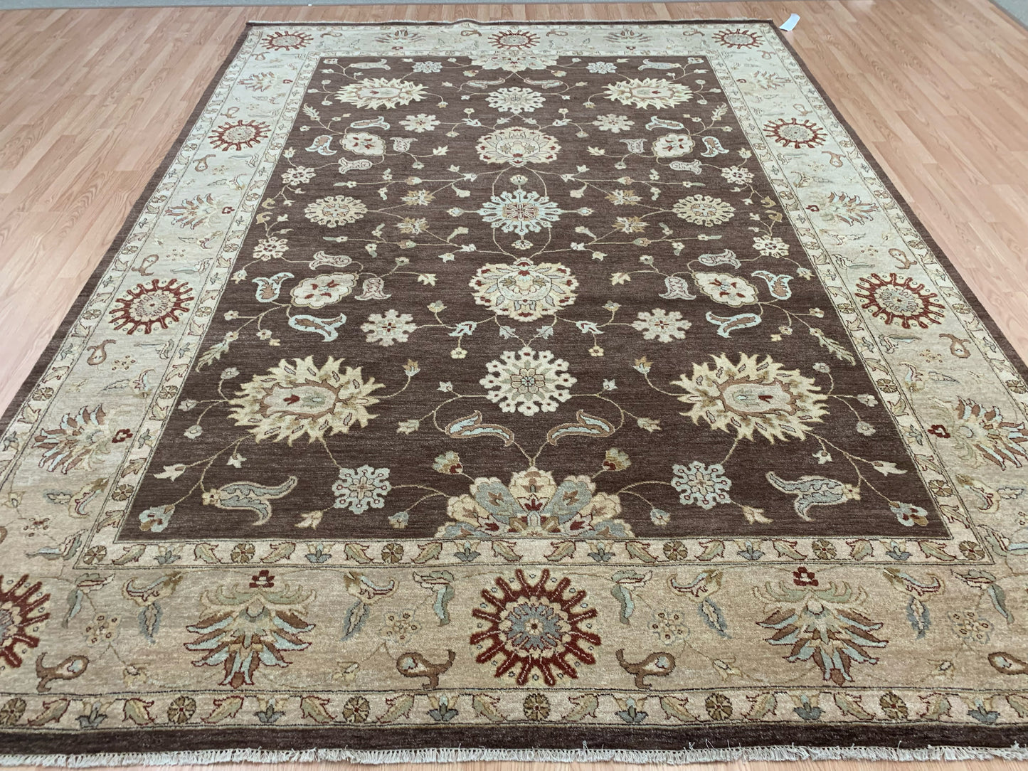 Hand-Knotted Wool Chocolate Agra Rug (8'11"'x12'1")