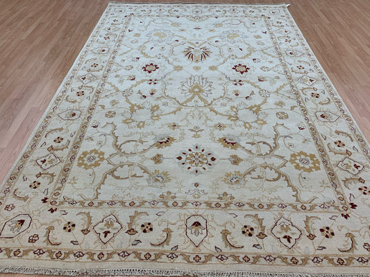 Hand-Knotted Wool Nain Ivory/Ivory Rug (8'2"x11'8")