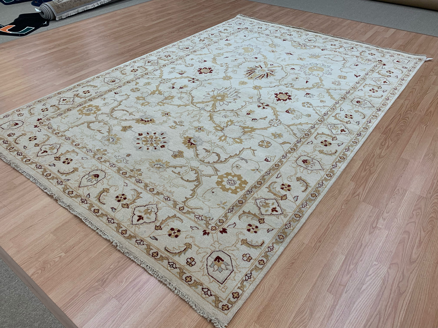 Hand-Knotted Wool Nain Ivory/Ivory Rug (8'2"x11'8")