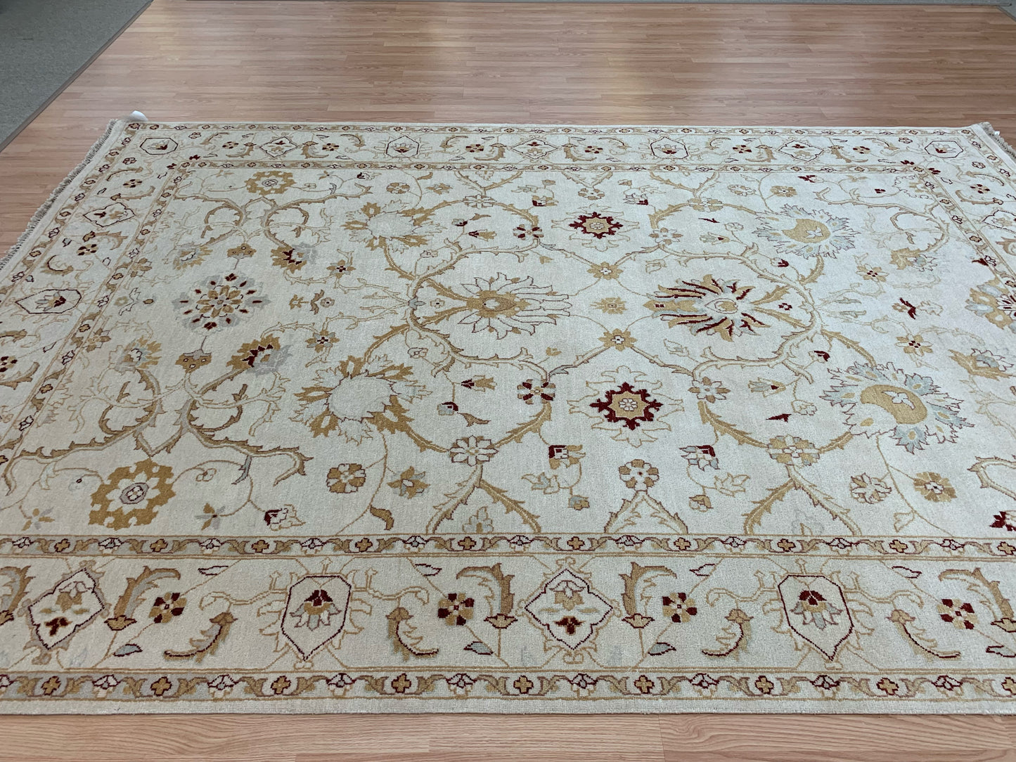 Hand-Knotted Wool Nain Ivory/Ivory Rug (8'2"x11'8")