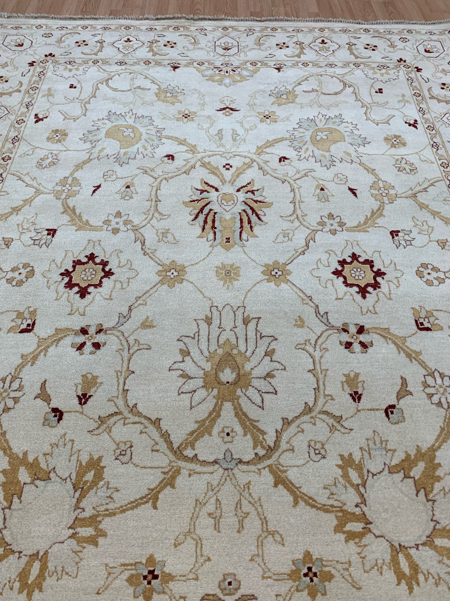 Hand-Knotted Wool Nain Ivory/Ivory Rug (8'2"x11'8")