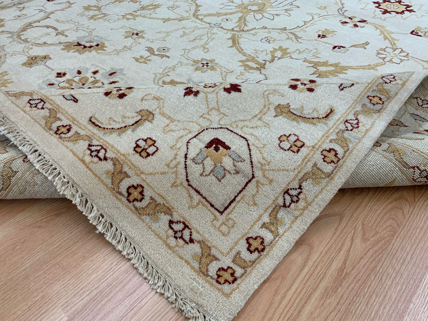 Hand-Knotted Wool Nain Ivory/Ivory Rug (8'2"x11'8")