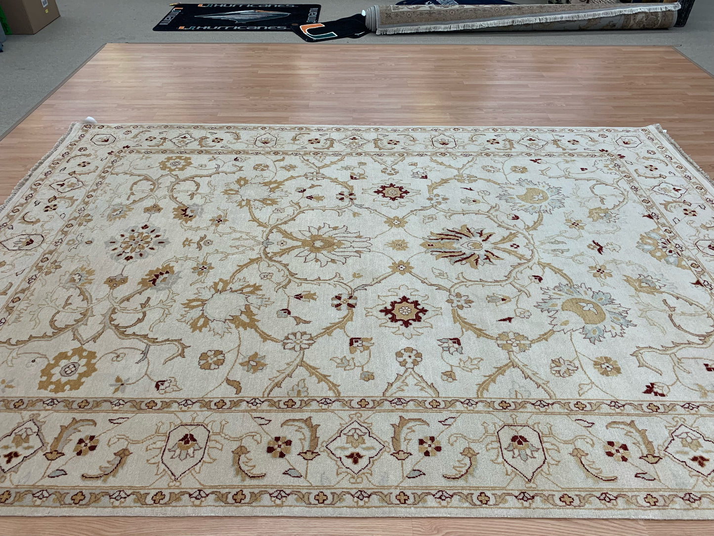 Hand-Knotted Wool Nain Ivory/Ivory Rug (8'2"x11'8")