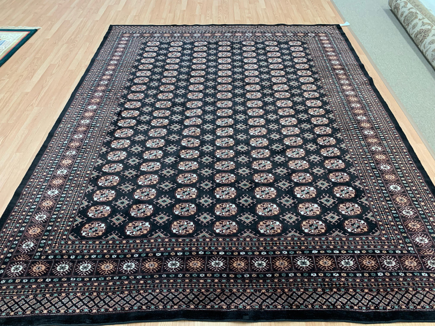 Hand-Knotted Black Bokhara Rug (8'3"x10'5")