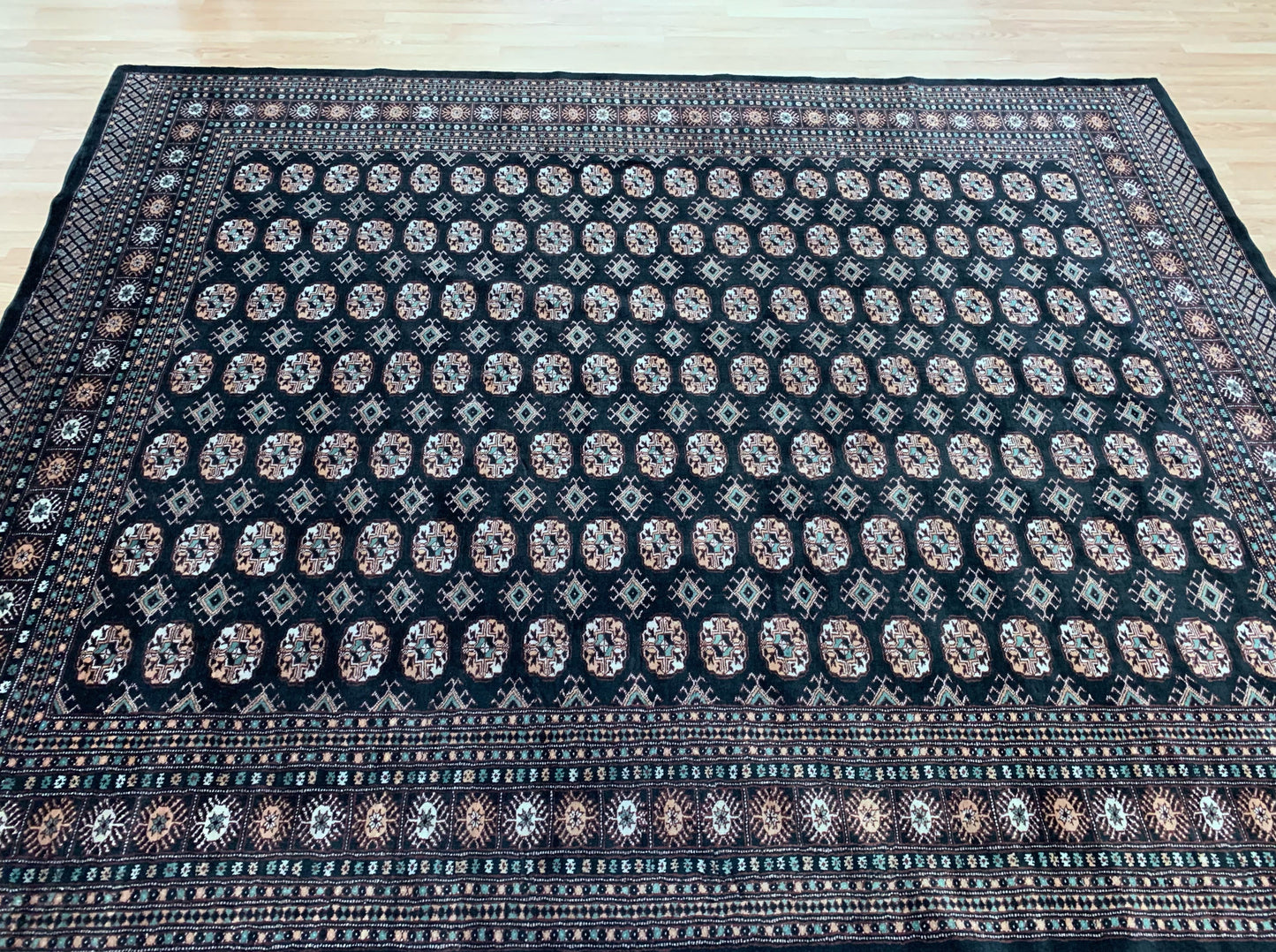 Hand-Knotted Black Bokhara Rug (8'3"x10'5")