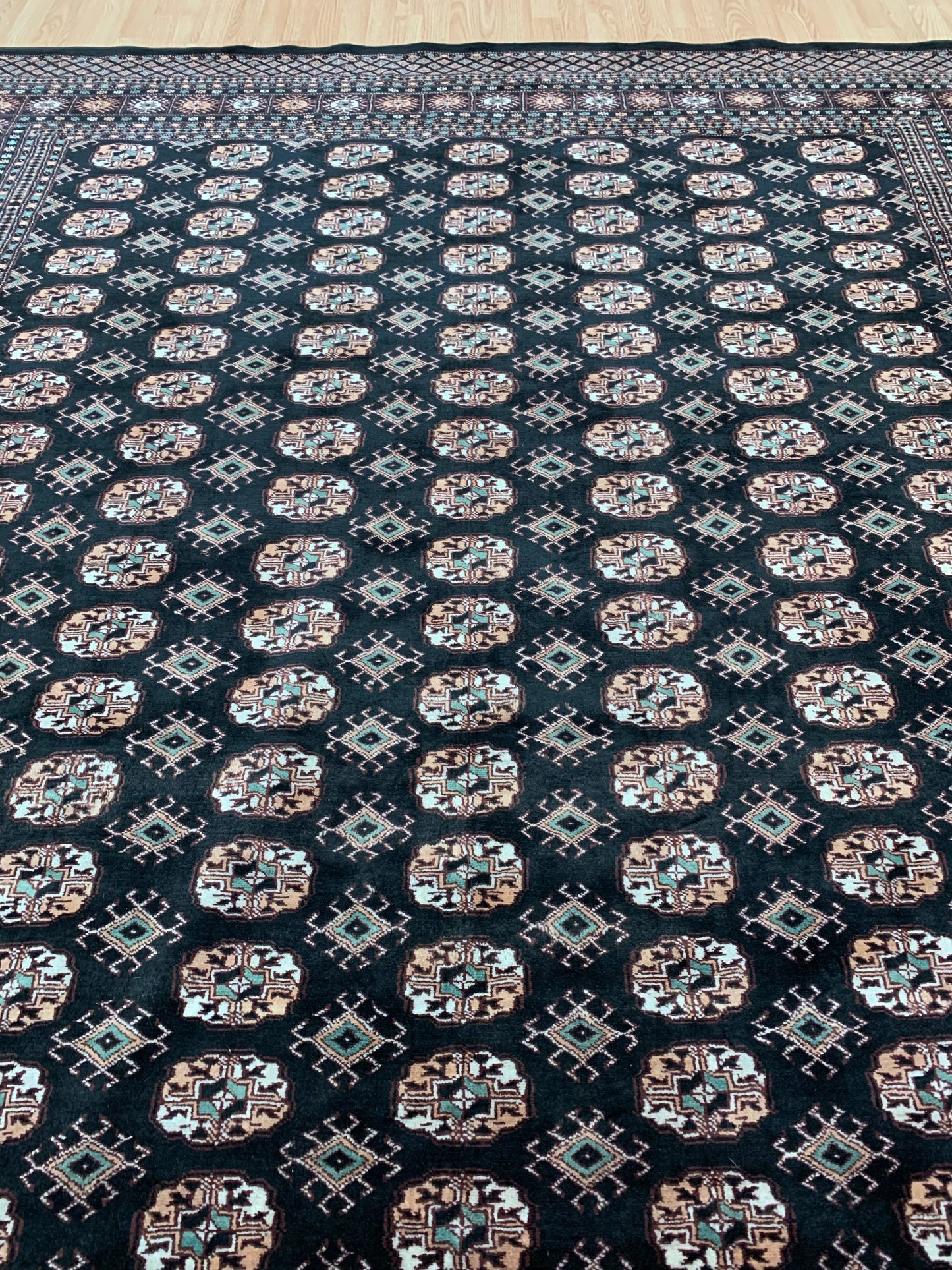 Hand-Knotted Black Bokhara Rug (8'3"x10'5")