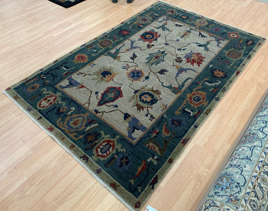 Hand-Knotted Wool Tufenkian Zagros Stone Rug (6'x9')