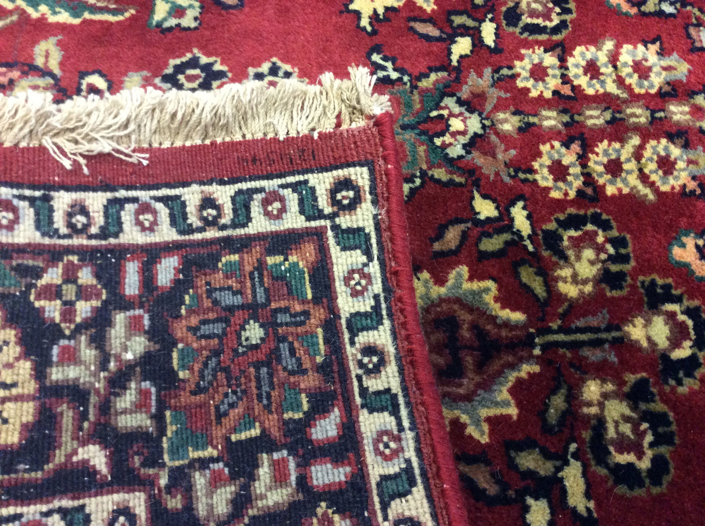 Hand-Knotted Wool Red Sarouk Rug (2'10"x4'11")