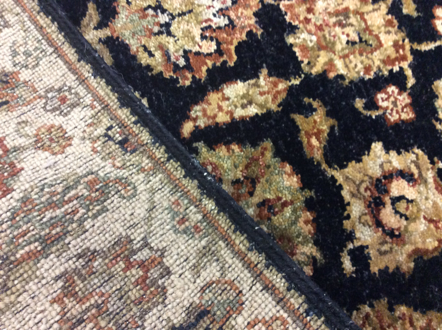 Hand-Knotted Wool Black/Ivory Peshawar Rug (3'x5')