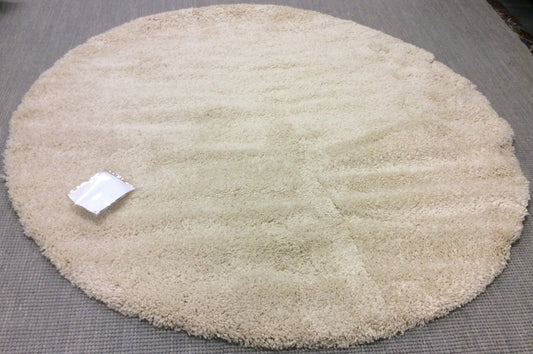 Machine Woven Polypropylene Kane Cream Plush Shag Round Rug (6'Rd)