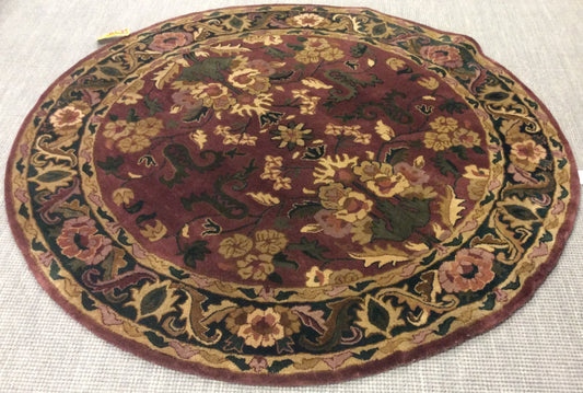 Hand Tufted Wool Plum Mystical Round Rug (6'Rd)