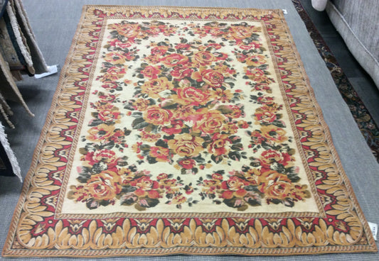 Hand Woven Cotton Chenille Fiori Floral Rug (5'x8')