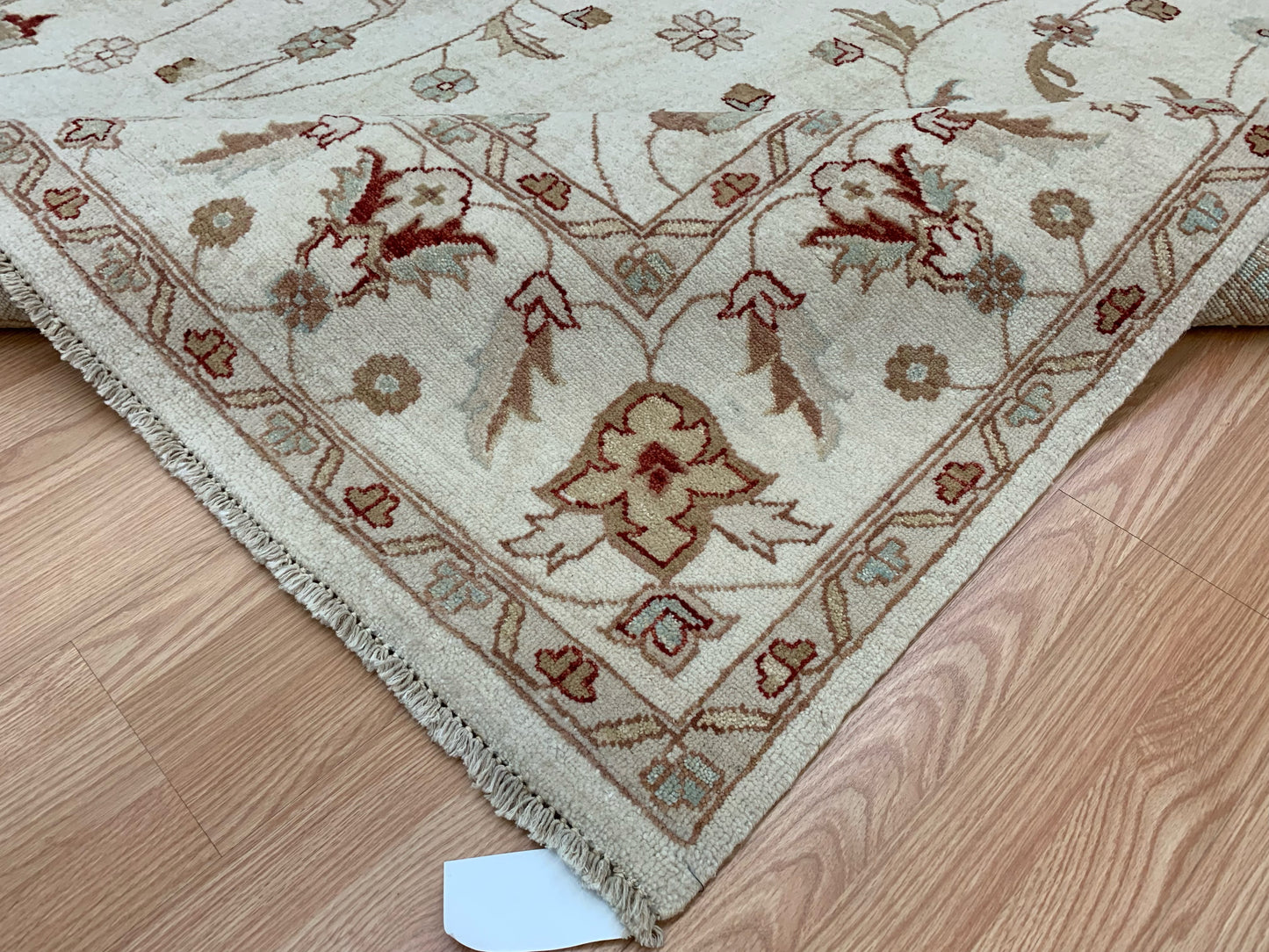 Hand-Knotted Wool Oushak Ivory/Ivory Rug (6'7"x9'4")