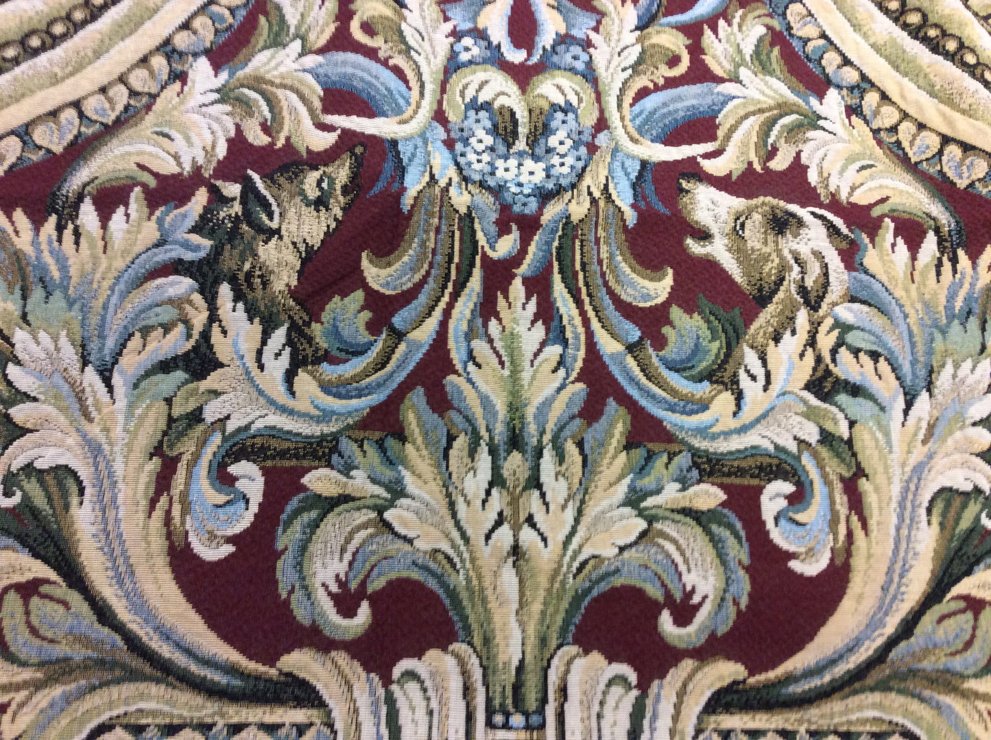 Close-up of Arms of Louvois Tapestry - Detailed view showcasing intricate design and craftsmanship.