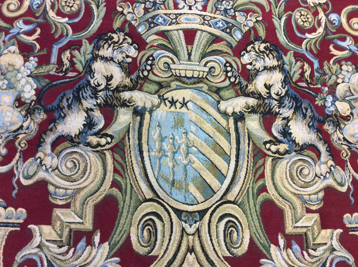 Close-Up of Arms of Louvrois Tapestry- Showing details of coat of arms design