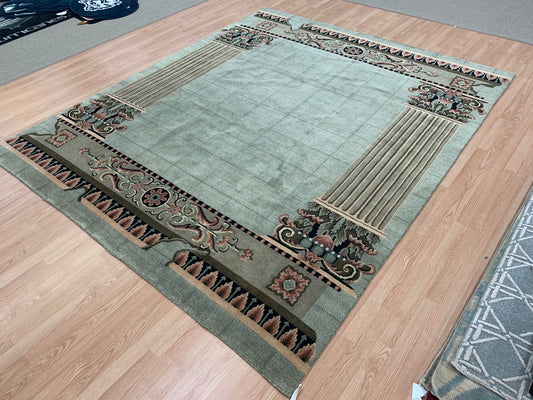 Vintage Hand-Knotted Wool Pompeii Columns Rug (8'x9'8")