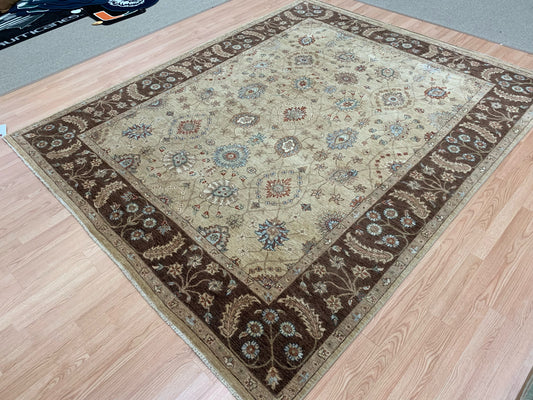 Hand-Knotted Wool Gold Agra Rug (8'x10')