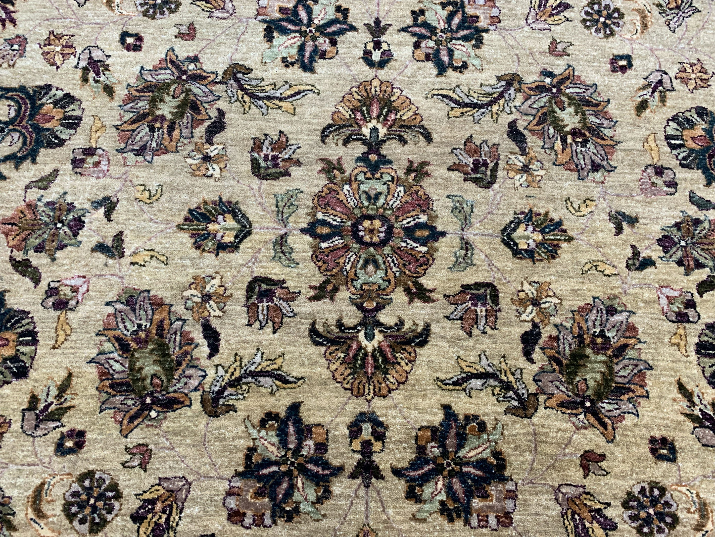 Vintage Hand-Knotted Wool Gold Peshawar Rug (8'2"x10')