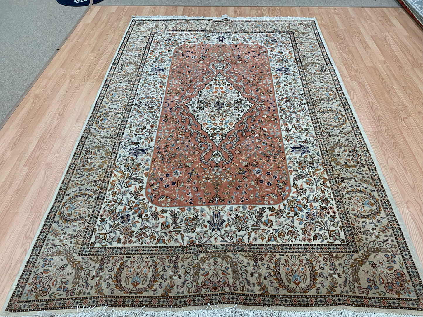 Semi-Antique Hand-Knotted Wool Persian Tabriz Rug (6'7"x9'11")
